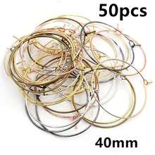 50pcs 20-40mm Beading Hoops Earrings Big Circle Ear Hoops Earrings Wires For DIY Jewelry Making Accessories Supplies - Circle Hoops - View 42