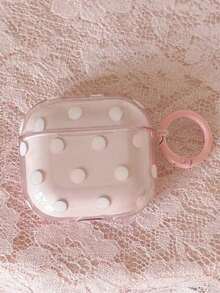Korean Style Minimalist Semi-Transparent Pink/Purple Polka Dot + Circle Earphone Case Compatible With Airpods 5/Pro/3rd/4th Generation, New Pro 2 Protective Cover, Cute Apple 4 Minimalist 3 Personalized 1st/2nd/5th Generation Girls Earphone Case Protective Cover - Multicolor - View 9