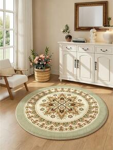 1pc Light Green Bohemian Style Living Room Rug, Suitable For Kitchen, Dining Room, Bedroom, Room Holiday Decor, Indoor/Outdoor, Office, Lobby, Anti-Slip Doormat, Bathroom Rug, Hallway, Study Gaming Area Rug - Light Green - View 4