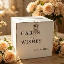 婚禮卡片收納盒 婚禮接待禮金卡盒 組裝式附鎖 婚禮信封卡片收納盒 - 1PC - 查看 3