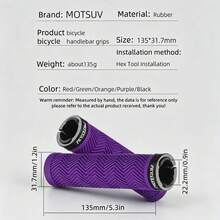 MOTSUV 1 Pair Mountain Bike Handlebar Grips, Single-Sided Lock-On Rubber Hand Grips, Anti-Slip Durable Dual-Channel Rubber - Multicolor - View 2