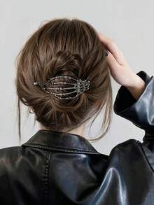 1pc Holiday Skeleton Claw Metal Hair Clip,Niche Stylish Hairpin Accessory,Gifts For Women Summer Outfits - Multicolor - View 8