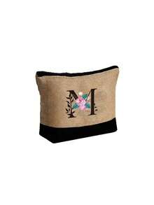 Women's Beach Tote Bag With Shoulder Strap, Pink Peony Flower A-Z Letter Print Tote Bag, Comes With Shoulder Strap And Makeup Bag; Vacation Beach Commute Shopping Bag, Gift Bag With Side Pockets, Large Capacity Handbag, Can Hold Books, Cosmetics, Parasol, Suitable For Daily Commute, Travel, Picnic, Camping, Students, Large Capacity Laptop Tote Bag, Student Commute Canvas Bag, Back To School Gift, Teacher's Day Gift - Multicolor - View 19