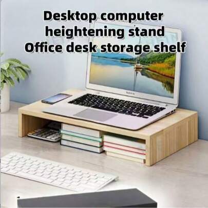 1pc Computer Monitor Stand, Dual Function As Desktop Computer Base And Laptop Holder