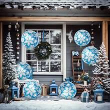 18 Inch Snowflake Print Balloons Winter Birthday Party Theme Party Christmas Decoration - Multicolor - View 2