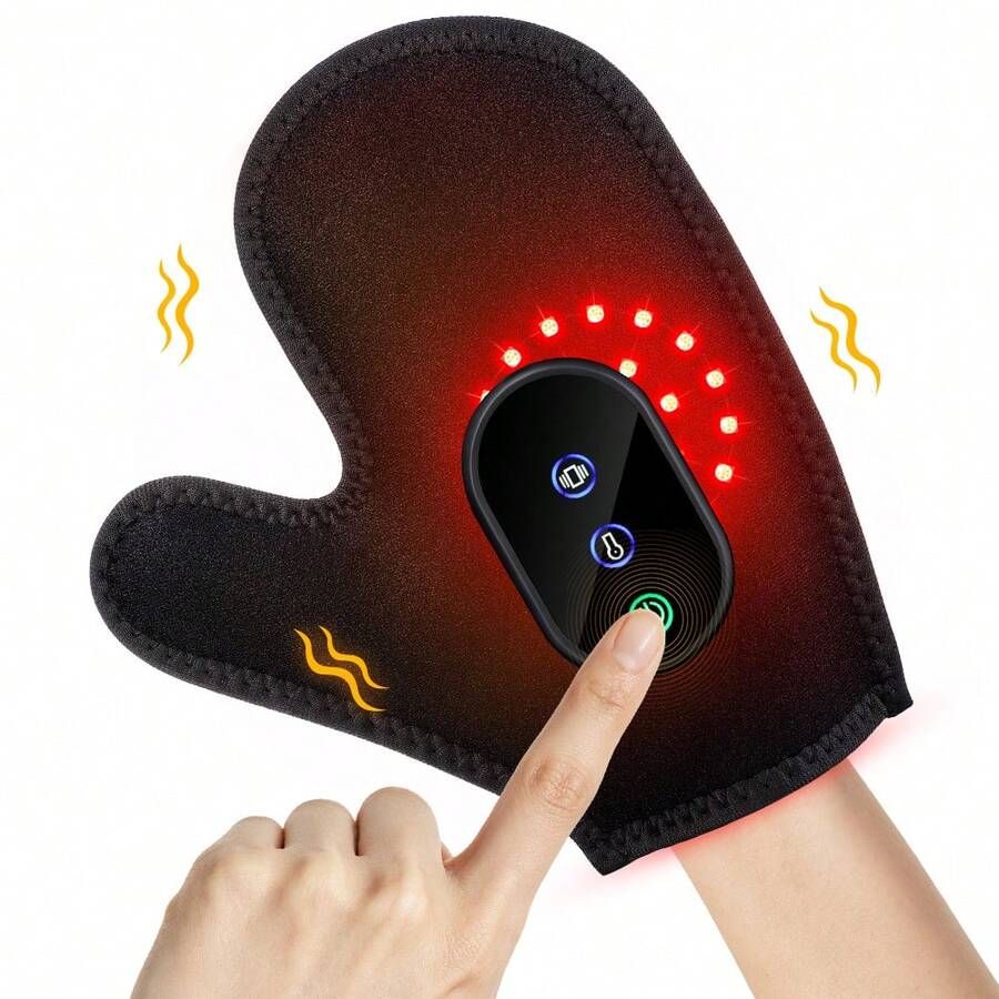 Hailicare Heated Gloves, Hand Vibration Massager, 3-Level Heat & Red Light Therapy, 2000mAh Rechargeable Hand Warmer, Suitable For Wrist, Finger Joints, Muscle Tension And Fatigue Relief, Full Coverage Relaxation, Perfect Gift - View 1