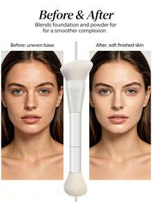 1pc Multi-Function Makeup Brush For Face, Foundation Brush, Powder Brush, Contour Brush, Blush Brush, Designed For Women, Portable Beauty Tool, Ideal For Travel - White - View 3