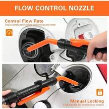 Electric Fuel Transfer Pump, Portable Battery Powered Hand Fuel Pump, Battery Gas Pumps Universal Fit For Vehicles, Boats, Lawn Equipment, Emergency & Home Use(Black Orange) - Default - View 3
