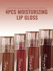 Pudaier 4-Piece Set Moisturizing Mirror Lip Gloss, Fresh Non-Greasy Texture, Long-Lasting Shiny Liquid Lipstick, Gift For Women - 4PCS SET - View 7