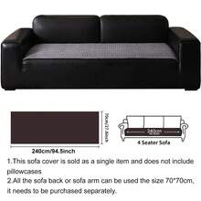SANMOSPIN 1pc Solid Color Chenille Sofa Cover, Minimalist Modern Style, Anti-Cat Scratch, Pet-Friendly, Easy Care - Machine Washable, Suitable For 1-4 Seater Sofa, Bedroom Living Room Office Home Decor - Grey - View 13
