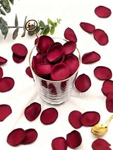 50/100/200/300/400pcs 1.5 Inch Artificial Silk Rose Petals, Burgundy Red, Suitable For Wedding Decor, Outdoor Garden Decor, DIY Decoration, Gift Wrapping, Home Decor, Aisle Decor, Bridal Party Decor, Room Decor, Holiday Decor - Burgundy - View 2