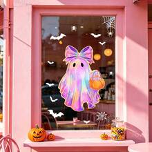1/4pcs Halloween Cute Ghost Static Window Clings Bow Bats Reusable Double Sided Glass Stickers For Halloween Holiday Party Home Decoration - Ghost Window Stickers - View 7