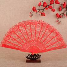 1pc Vintage French Lace Tassel Folding Hand Fan, Portable All Season, Suitable For Dancing - Multicolor - View 11