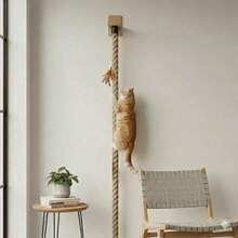 Cat Climbing Rope, Cat Climbing Rope With Full-Size Scratching Board, Equipped With Climbing Rope, Large Ladder And Resting Platform - Promote Healthy Habits, Bring Endless Fun. (51.18in) - Brown - View 9