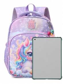 Cute Printed Backpack New Cartoon Pony Unicorn School Bag Fashion Student Bag - Purple - View 2
