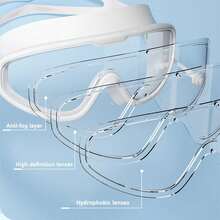 Large Frame Waterproof Anti-Fog Swimming Goggles, With Integrated Earplugs, Comfortable Design, Unisex, Transparent Wide Field Of View, Leak-Proof Seal, UV Protection, Durable Construction, Suitable For Swimming Pool Training And Water Sports - A - View 8