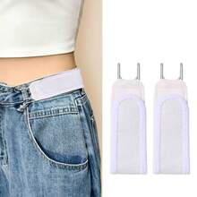 2 buah Pengikat Pinggang Tak Terlihat Tanpa Kancing, Ikat Pinggang Elastis yang Dapat Diatur, Klip Pengurang Pinggang Jeans dengan Perekat, Gesper Perpanjang Sabuk Portabel (Cocok untuk Jeans Pria dan Wanita) - MultiWarna - View 4