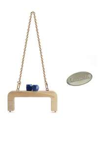 Wooden Bag Handle With "Kiss Lock" Fastener, Metal Long Chain, DIY Bag Strap, Handbag Replacement Handle, Bag Making Material, Universal DIY Bag Accessory, Ideal Handbag Handle Replacement Part; Especially Suitable For Fresh Summer Style Design, Applicable For Summer Straw Beach Bag Making, Repair And DIY Decoration Accessory, Gift Making And Home Decor, Suitable For DIY Square Coin Purse Or Handbag - Multicolor - View 12