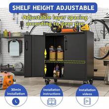 Heavy-Duty Metal Garage Storage Cabinet With Wheels - Sturdy And Durable Tool Storage Cabinet For Garage, Office, And Home Organizer Solutions-XY528114 - Multicolor - View 11