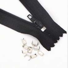 50pcs 3/5# Zipper Accessories, Silver And White U-Shaped Anti-Drop Buckles, Suitable For Clothing, Shoe Boxes, Bags Zipper Accessories - 50PCS - View 2