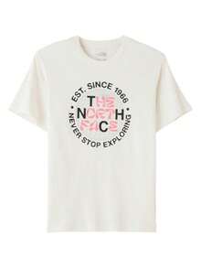 The North Face Men's & Women's Sports T-Shirt & Tank Top Short Sleeve T-Shirt 26 Summer New Beige Printed Crew Neck Casual Short Sleeve 8DEXQLI - Off White - View 1