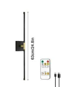 50/63/71cm High-End Magnetic Strip Wall Light, Remote Control Dimmable & Color Temperature Adjustable, Type-C Rechargeable No-Drill Wireless Wall Lamp, Gold Modern Linear Wall Light, Suitable For Bedroom, Living Room, Study, Staircase Decoration - Multicolor - View 17
