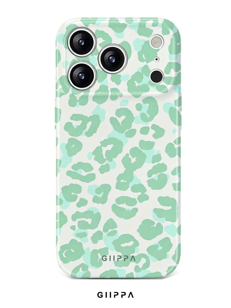 GIIPPA 1件白色底色薄荷綠豹紋設計手機殼,適用於Phone 17 Pro Max,兼容Phone 16 Pro Max、15 Pro Max、14 Pro Max,韓系高端時尚趣味手機殼,兼容11/12/13/14/15/16 Pro Max Plus,優雅設計男女皆宜,送給女友的聖誕節、情人節、復活節、婚禮季和生日完美禮物! - 薄荷綠 - 查看 1