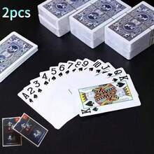 Standard Waterproof Playing Cards, Durable Plastic Card Deck, Smooth Surface Card Games, Suitable For Party Night, Family Gathering, Adult Game Night, Tabletop Game Accessories - Red - View 8