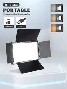 Professional LED Photography Spotlight (160cm, With Adjustable Tripod) And Portable Square Fill Light (With Diffuser), Suitable For Photography, Live Streaming And Meetings; Provides Powerful Lighting, Ideal For Parties, Selfies, Video Recording And Zoom Calls; No Battery Required, Suitable For Photography And Vlogging, Includes Stand - Black - View 5
