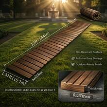 Wood Grain And Vine-Pattern Garden Walkway, Slip-Resistant And Weather-Resistant, Suitable For Outdoor Paths Around Lawns, Terraces, Courtyards, And Flower Bed Edges - 直角-144英寸 - 查看 8