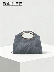 BAILEE Túi cầm tay dự tiệc nữ phong cách avant-garde thời thượng với tay cầm tròn và dây xích kim loại, phù hợp cho trang phục buổi tối, lựa chọn quà tặng hoàn hảo - Nhiều màu - Xem 2