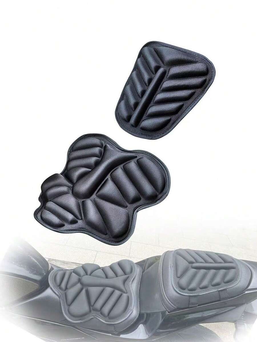 2pcs Motorcycle/Bicycle Seat Cover, High-Density Memory Foam, EVA 3D Breathable Anti-Slip Design, Enhanced Comfort, Universal Fit For All Motorcycles