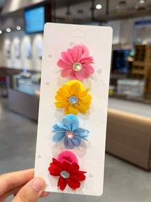 815 Stücke/Set Haaraccessoires für Schülerinnen, Satin-Schleifen, 3D-Stoffblumen-Haargummis, Mesh-Schmetterlinge, bunte Stern-Clips mit Macaron-Haarbändern, weich und nicht schädlich, frisches und minimalistisches Design, geeignet für Partys, Kunstaufführungen, Wochenendausflüge, tägliche Haarclips und Flecht-Haaraccessoires-Set - Verschiedenfarbig - Übersicht 8