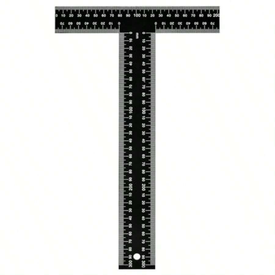 T Square Ruler - 12 Inch Metal T Ruler For Drafting, Architecture, Engineering And Art Precision Dual- Inch And MM - Tee Ruler, Ruler - As Pic - View 1