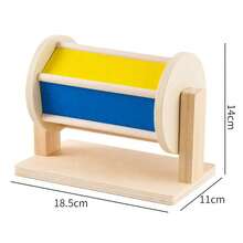 1 Set Children's Early Education Wooden Textile Drum Toy, Color Recognition & Hand-Eye Coordination Development, Sound-Following Montessori Teaching Tool - Multicolor - View 5