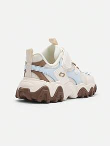 Balabala Girls' Thick Sole Platform Sneakers, Breathable Mesh Anti-Slip Casual Running Shoes - White and Blue - View 6