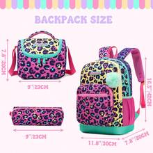 Conjunto de mochila escolar 3 en 1 para niñas, mochila estampada con bolso bandolera y estuche para lápices, diseño lindo, ligero y duradero, adecuado para estudiantes - Mochila escolar infantil - Ver 5