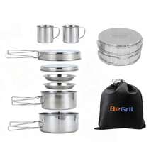 Camping Pots, Pans & Griddles - Silver 8 Pieces - View 1