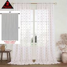 1 pièce ou 2 pièces, rideau transparent minimaliste à pois rose clair avec pompons COSENNATUR, rideau de cuisine, poche à tringle, facile à accrocher, léger et doux, tissu en polyester, utilisation toute saison, lavable, plusieurs tailles et scènes applicables, convient pour la chambre, le salon, la cuisine, la salle à manger, la salle de bain, le bureau, la terrasse extérieure, la chambre de princesse, la décoration de la maison pour la saison des mariages - Rose pâle - Voir 30