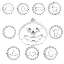 9pcs Halloween Cookie Cutter Set, Reusable Stainless Steel, Pumpkin Bat Ghost Linzer Molds, Smooth Edges, For Home DIY Baking - View 13