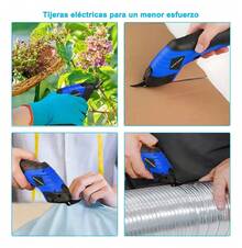 Tijera Eléctrica Inalámbrica Recargable Corta Telas, Cartón - Azul - Ver 12