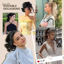 10 Inch Long Curly Ponytail Hair Extensions Clip-In Hair Pieces, For Women, Light Gray Brown And Bleached Blonde - White Highlight - View 7