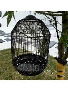 1pc Universal Bird Cage Cover, 360° Full Coverage, Elastic Bird Cage Mesh Cover, Soft Anti-Spill Skirt, Suitable For Home Bird Cages, Easy To Clean, Anti-Spill, Breathable Mesh Parrot Bird Cage Net - A - View 5