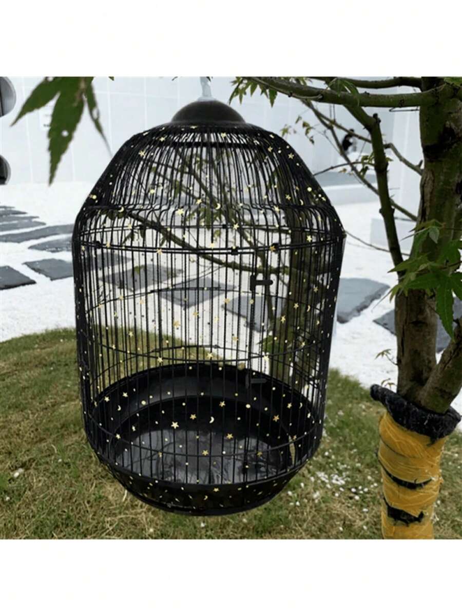 1pc Universal Bird Cage Cover, 360° Full Coverage, Elastic Bird Cage Mesh Cover, Soft Anti-Spill Skirt, Suitable For Home Bird Cages, Easy To Clean, Anti-Spill, Breathable Mesh Parrot Bird Cage Net