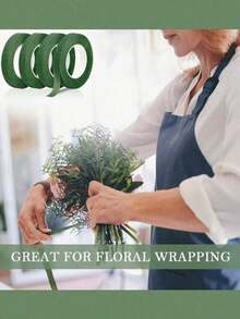 Green Floral Tape, Strong Adhesive Packaging Material, Handmade DIY Flower Stem Decorative Tape For Bouquets And Gardening - Green - View 2