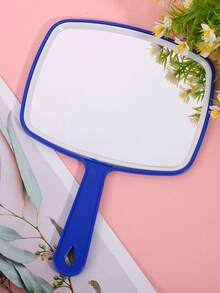 1pc Handheld Mirror With Handle, Designed For Hair Salon, Square Black Portable Mirror, Bathroom Shaving Mirror, Hangable, Multiple Colors Available, Home Decor Mirror, Student Dorm Portable Makeup Mirror - Multicolor - View 14