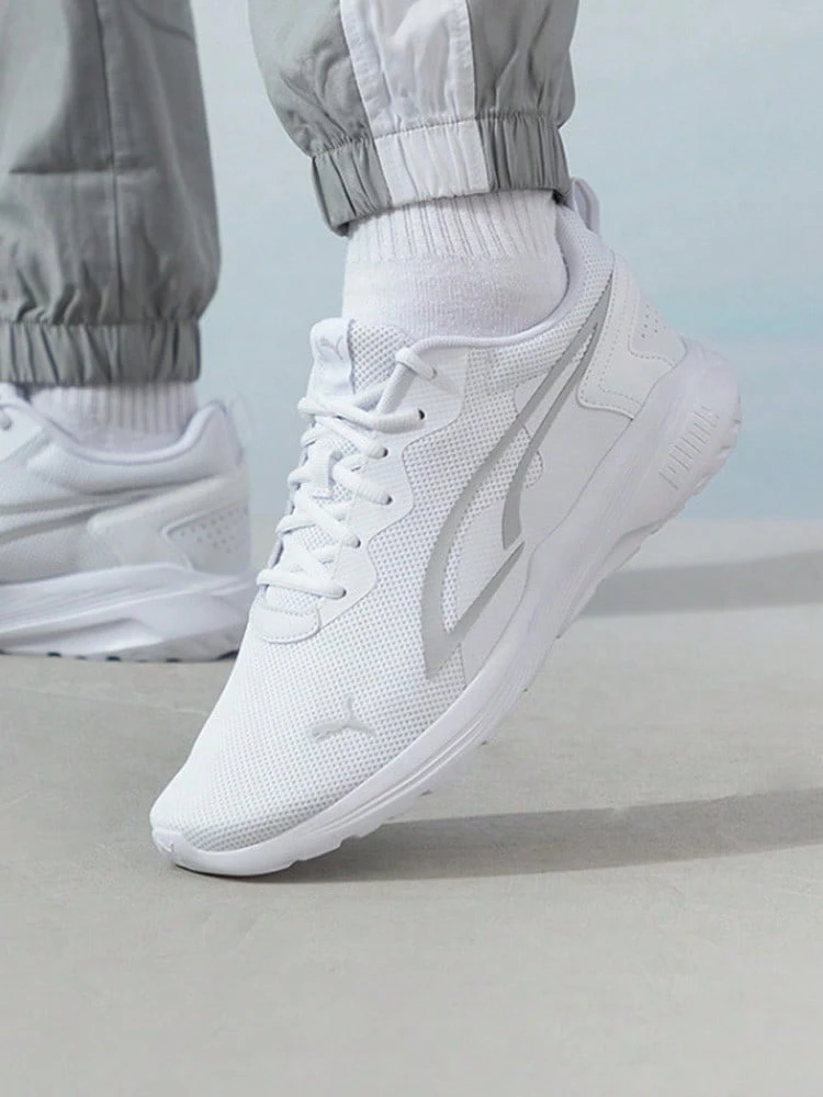 PUMA All-Day Active Comfortable Fabric Cushioned Non-Slip Durable Low-Top Casual Running Shoes Unisex White - White - View 1