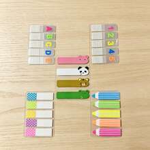 5pcs Colorful Fluorescent Index Tabs Cartoon Animal Letter Number Page Divider PET Writable Sticky Notes Notebook Classification Labels Bookmark Indicator Stickers Student Stationery Back To School Essentials - one-size - View 20