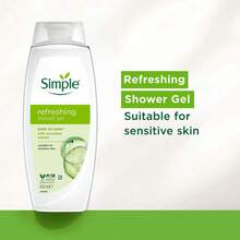 Simple Kind To Skin Refreshing Shower Gel 3x450ml - Sandalwood - View 2