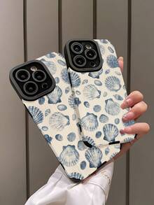WeiMi 1pc New Blue Shell Pattern Classic Shockproof Soft Leather Phone Case Compatible With IPhone And 17/17Air/17PRO/17PROMAX - Multicolor - View 4